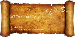Ősz Dávid névjegykártya